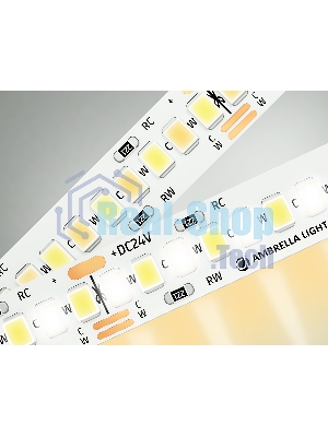 Светодиодная лента Ambrella light GS4151 2835 240Led/ 18W m/ 24V IP20 CCT 3000-6500K/5000*10*1.2mm (3 конт.)