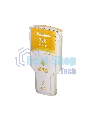 Картридж струйный Sakura F9K15A (№728 Yellow) для HP, желтый, 300 мл.