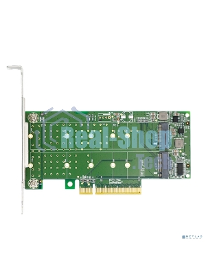 Переходник Lr-Link LRNV95N8 PCIe x8 to 2-Port M.2 NVMe Adapter, Supports 2*M.2 NVMe SSD for 2230, 2242, 2260,2280 and 22110 мм
