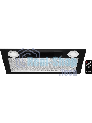Вытяжка встраиваемая Kuppersberg INLINEA 52 Black, ширина 52 см, отвод/рециркуляция, 850 м3/час, электронное сенсорное управление, таймер, пульт ДУ, 3 скорости, светодиодное освещение 2х3,5 Вт, металлический жироулавливающий фильтр, угольный фильтр С6С (опция), 42 дБ, черный