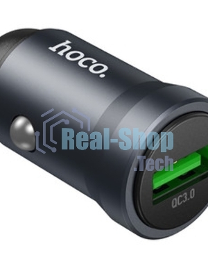 Автомобильное зарядное устройство Hoco, 18Вт, USB, Z62, металлический серый, коробка