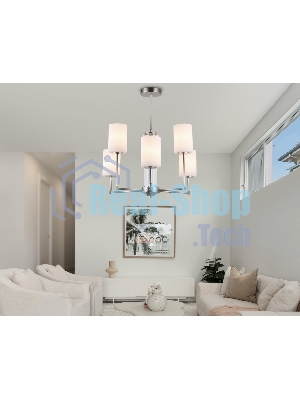 Люстра Ambrella light LH56211/6 SN/FR никель/белый матовый E27/6 max 60W D600*600