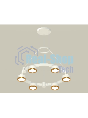 Светильник Ambrella light XR92031102/6 SWH/PYG белый песок/золото желтое полированное GX53 (A9203, C9231, N8124)
