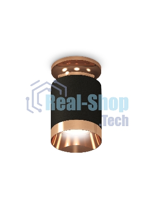 Светильник Ambrella Light XS6302180 SBK/PPG черный песок/золото розовое полированное MR16 GU5.3 (N6906, C6302, N6135)