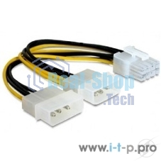 Разветвитель питания Gembird CC-PSU-81, 2хMolex->PCI-Express 8pin, для подключения в/к PCI-Е (8pin) к б/п ATX