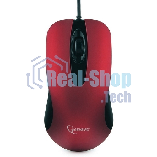Мышь проводная Gembird MOP-400-R красный, 1000 dpi, USB, кнопки - 3
