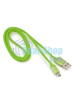 Кабель USB2.0 Cablexpert CC-S-mUSB01Gn-1M, AM/microB, серия Silver, 1м, зеленый, блистер