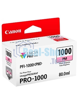 Картридж струйный Canon PFI-1000 PM для IJ SFP PRO-1000 WFG. Фото пурпурный. 80 мл.