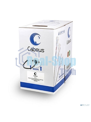 Кабель витая пара Cabeus, LSZH (нг(A)-HFLTx), U/UTP, кат. 5е, проводник Ø 0,5мм, 305м, коробка, тип прокладки: внутри зданий, цвет: черный