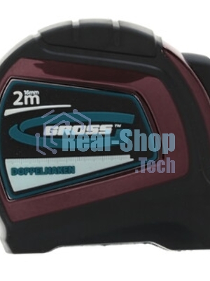 Рулетка Gross 31121''doppelhaken'' 2м x 16мм односторонний зацеп нейлон двуст. шкала автоматич