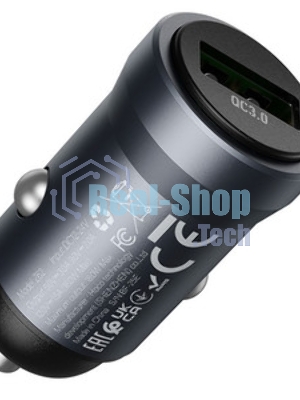 Автомобильное зарядное устройство Hoco, 18Вт, USB, Z62, металлический серый, коробка