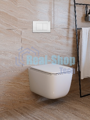 Инсталляция с унитазом комплект BAU PRO 6 в 1: унитаз подвесной безободковый торнадо Bau Dream 51х35, быстросъемное сиденье микролифт, кнопка смыва BAU Stil, белый глянец