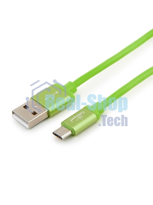 Кабель USB2.0 Cablexpert CC-S-mUSB01Gn-1M, AM/microB, серия Silver, 1м, зеленый, блистер