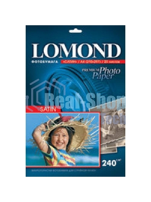 Фотобумага Lomond 1105100 A4/240г/м2/20л./белый высокоглянцевое для струйной печати