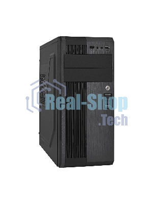 Компьютерный корпус Miditower ExeGate UN-605B-UNS500 (ATX, БП UNS500 с вент. 12см, 2*USB, аудио, блокировка, черный)