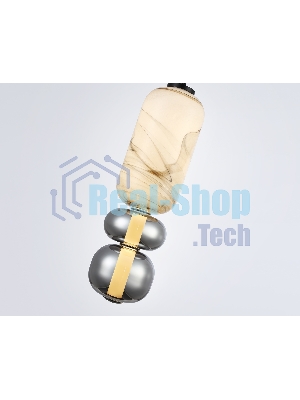 Подвесной светодиодный светильник Ambrella light LH11033 BK/MG/SM черный/мраморно-серый/дымчатый 18W 3000K D150*1900