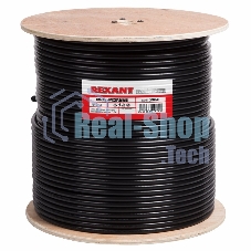 Кабель коаксиальный магистральный Rexant RG-11U, 75 Ом, CCS/Al/Al, 83%, бухта 305 м, черный OUTDOOR