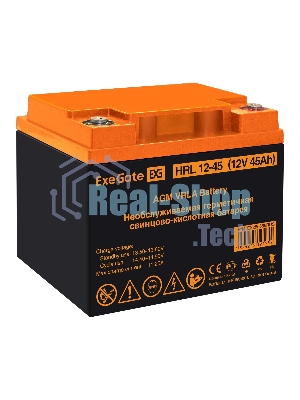 Аккумуляторная батарея ExeGate HRL 12-45 (12V 45Ah, под болт М6)