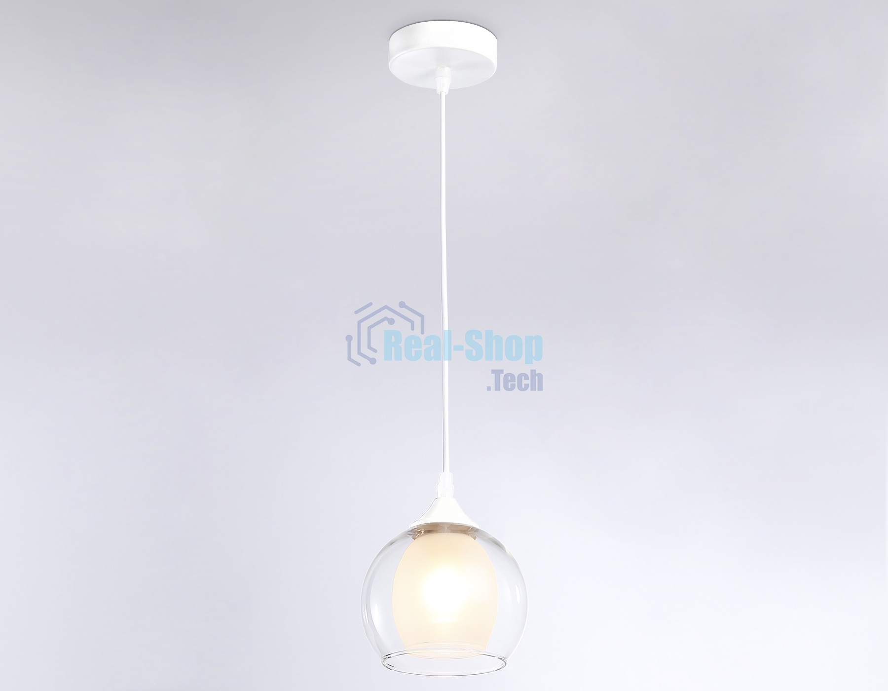 Светильник Ambrella light TR3538 WH/CL/FR белый/прозрачный/белый матовый E27 max 40W D130*800