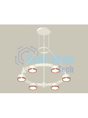Светильник Ambrella light XR92031103/6 SWH/PPG белый песок/золото розовое полированное GX53 (A9203, C9231, N8126)