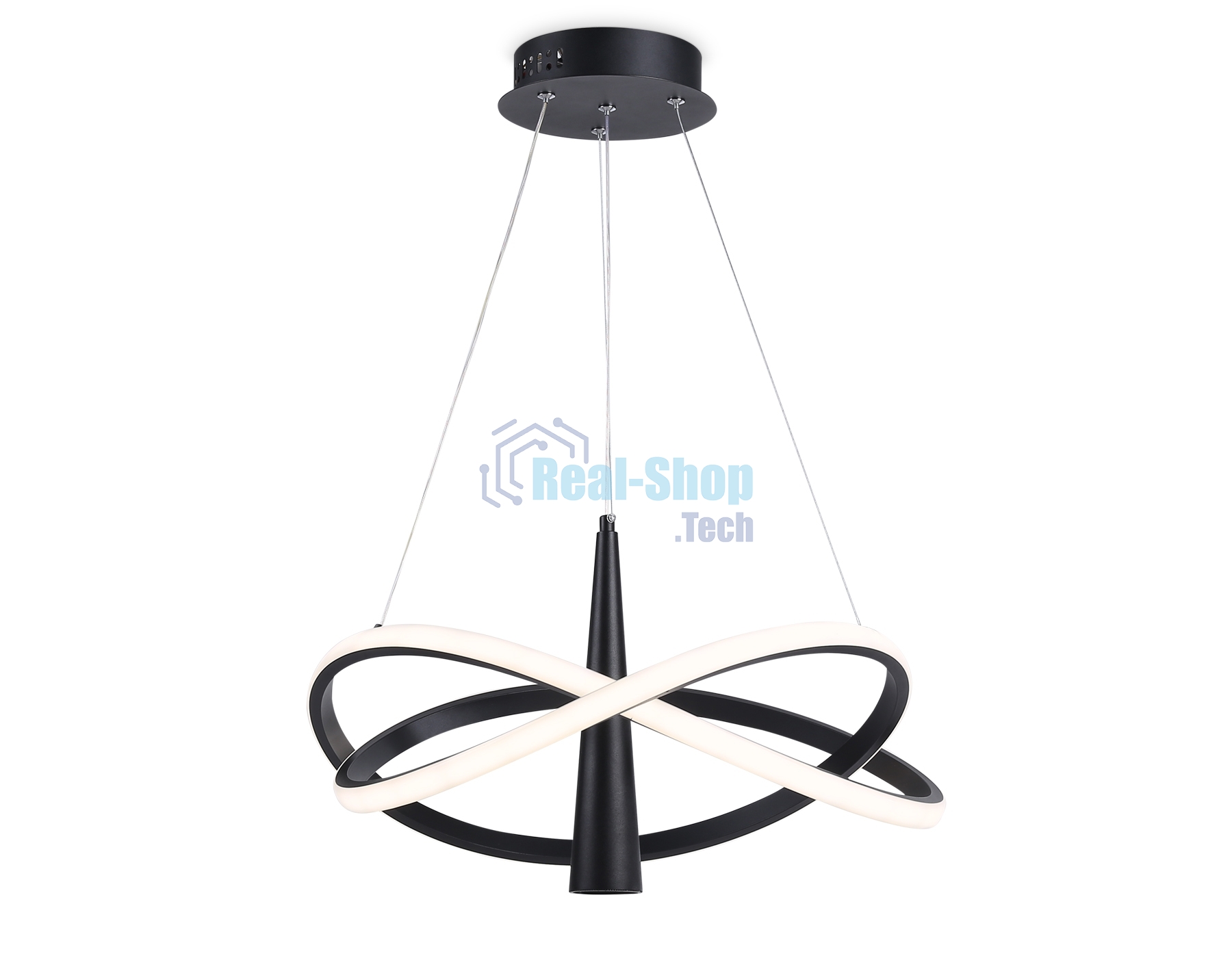 Подвесной светодиодный светильник Ambrella light FL5368/2+1 BK черный 47W 3000K-6400K D480*1200 (ПДУ ИК)