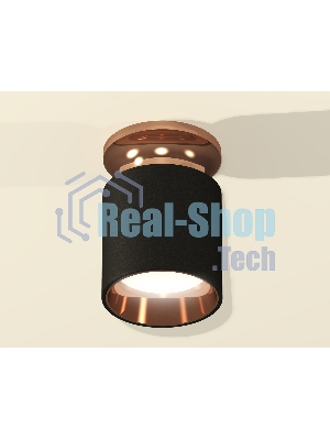 Светильник Ambrella Light XS6302181 SBK/PPG черный песок/золото розовое полированное MR16 GU5.3 (N6906, C6302, N6114)
