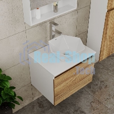 Комплект для ванной, 4 предмета (тумба Bau Dream 60 + раковина на столешницу BAU 40х40, белая + смеситель Hotel Still, выпуск клик-клак, хром)