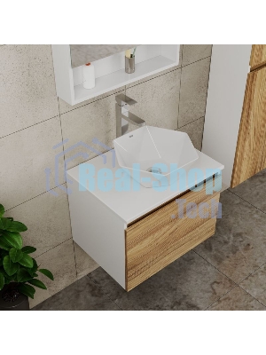 Комплект для ванной, 4 предмета (тумба Bau Dream 60 + раковина на столешницу BAU 40х40, белая + смеситель Hotel Still, выпуск клик-клак, хром)