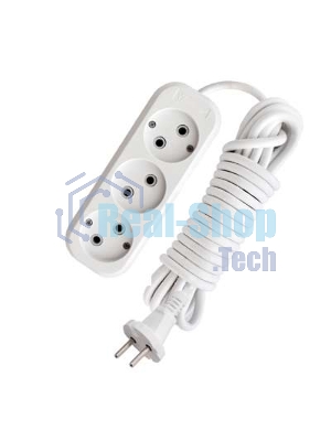 Удлинитель 3х2 м без заземл. 10А IP20 Е-203 АБС-пл. ПВС 2х0.75 UNIVersal 9631963