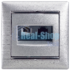 Valena Розетка двойная RJ45 кат.6е UTP + RJ11, алюм. Valena Розетка двойная RJ45 кат.6е UTP + RJ11, алюм.