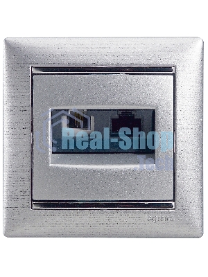 Valena Розетка двойная RJ45 кат.6е UTP + RJ11, алюм. Valena Розетка двойная RJ45 кат.6е UTP + RJ11, алюм.