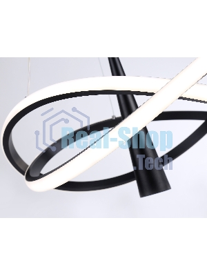 Подвесной светодиодный светильник Ambrella light FL5368/2+1 BK черный 47W 3000K-6400K D480*1200 (ПДУ ИК)