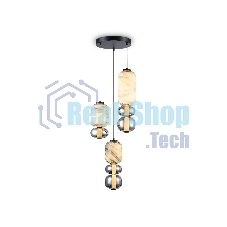 Подвесной светодиодный светильник Ambrella light LH11036/3 BK/MG/SM черный/мраморно-серый/дымчатый 40W 3000K D410*2050