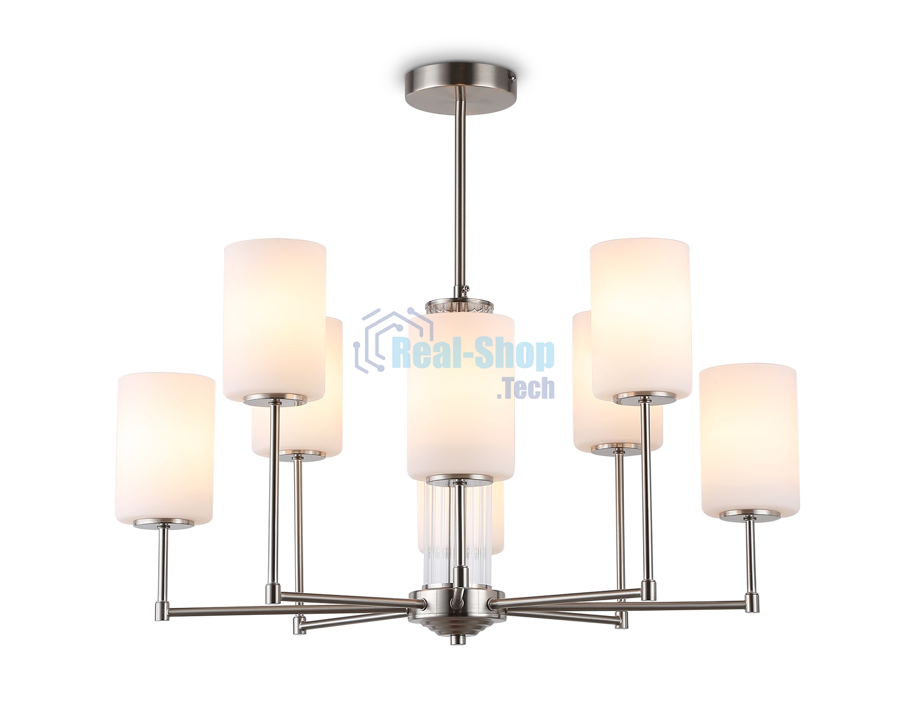 Люстра Ambrella light LH56213/8 SN/FR никель/белый матовый E27/8 max 60W D700*600