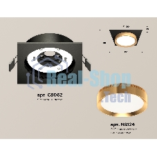 Комплект встраиваемого светильника Ambrella light XC8062005 SBK/PYG черный песок/золото желтое полированное GX53 (C8062, N8124)