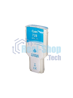 Картридж струйный Sakura F9K17A (№728 Cyan) для HP, голубой, 300 мл.