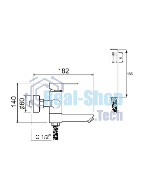 SUS124-009E Смеситель для ванны, ø35