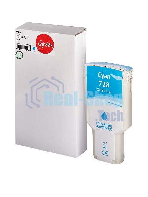 Картридж струйный Sakura F9K17A (№728 Cyan) для HP, голубой, 300 мл.