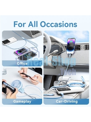 Кабель Vention 3 в 1 USB 2.0 AM/Micro-B, USB-C, Lightning M 1.5м. белый 6A, шт.