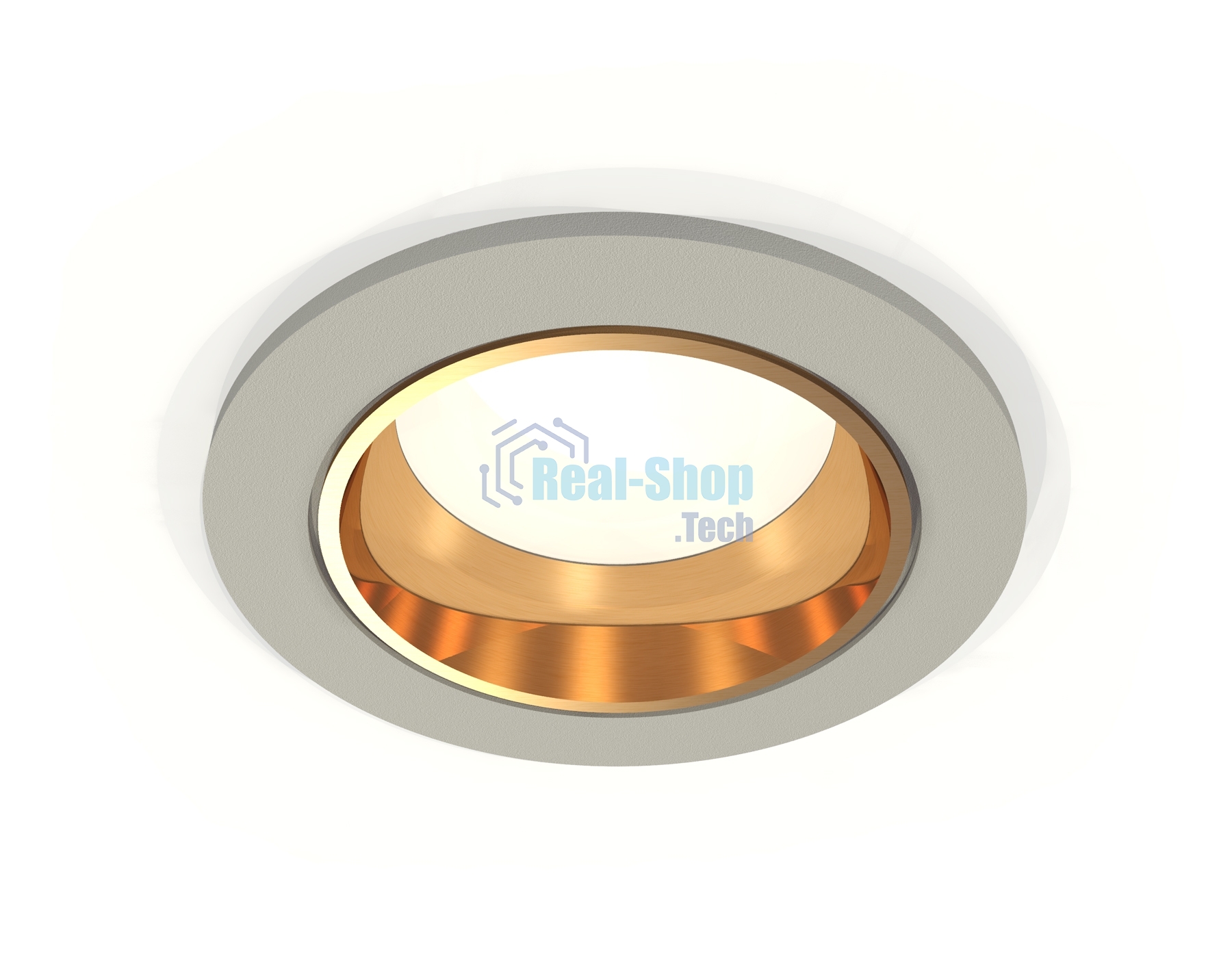 Комплект встраиваемого светильника Ambrella light XC6514004 SGR/PYG серый песок/золото желтое полированное MR16 GU5.3 (C6514, N6113)