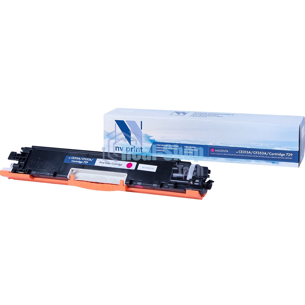 Картридж лазерный NVPrint совместимый HP CE313A/CF353A/Canon 729 Magenta для LaserJet Color Pro 100 M175a/M175nw/CP1025/CP1025nw/M176n/M177fw/Canon i-SENSYS LBP7010C/LBP7018С (1000k)