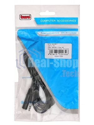 Кабель-удлинитель аудио Buro Jack 3.5 (m)/Jack 3.5 (f) 2м. черный