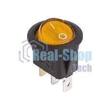 Выключатель клавишный Rexant круглый 12V 20А (3с) ON-OFF желтый с подсветкой