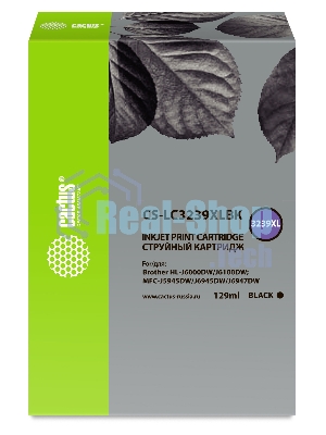 Картридж струйный Cactus CS-LC3239XLBK черный (129 мл) для Brother HL-J6000DW/J6100DW