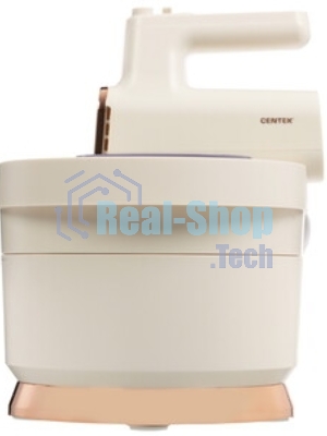 Миксер с чашей Centek CT-1129 бежевый/золотой хром, 800 Вт