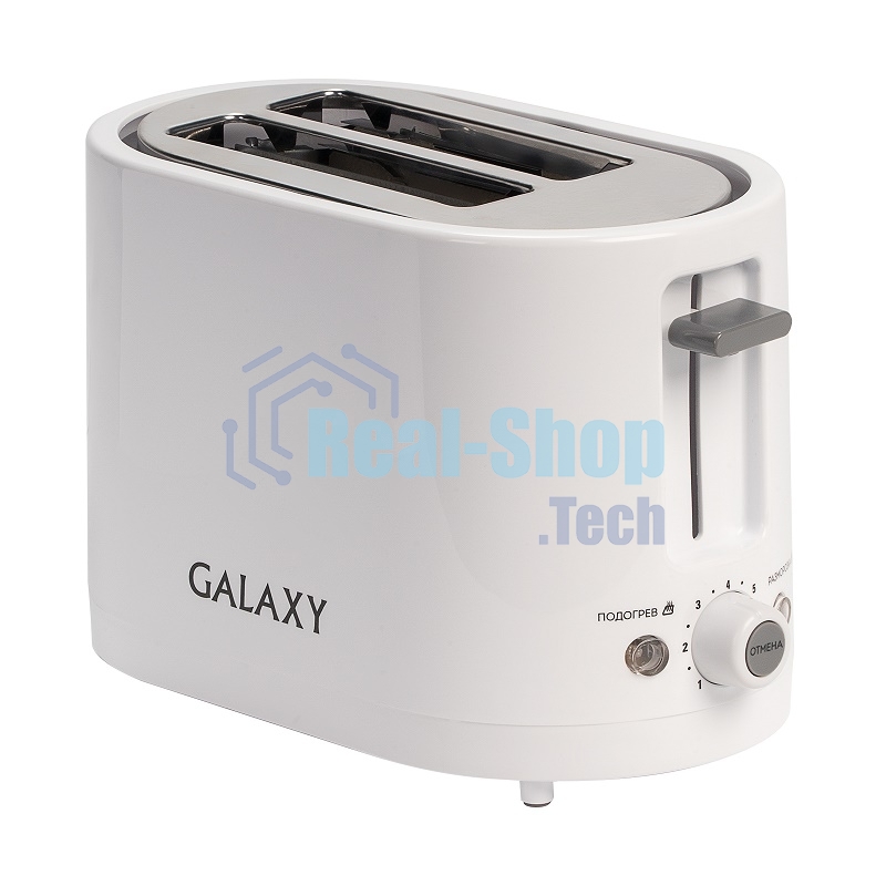 Тостер Galaxy Line GL 2908, белый, пластик, 800 Вт