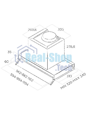 Встраиваемая вытяжка ELICA BOXIN LX/BL MAT/A/90-PRF0172167, 90 см, 1000 м3/ч, черный матовый