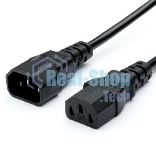 Кабель питания GoPower C14 (m)-C13 (f) 1.8м ПВХ удлинитель черный (1/10/100)