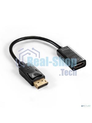 Кабель-переходник DisplayPort-HDMI ExeGate EX-DPM-HDMIF-0.2 (20M/19F, DP1.2 4K@60Hz, 0,2м)