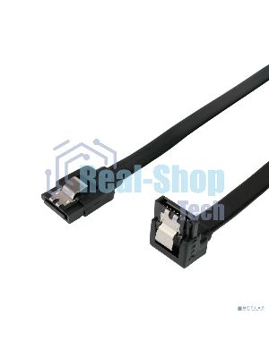 Кабель интерфейсный SATA Cablexpert CC-SATAM-DATA90-BL-50CM, Sata3 7pin/7pin, мет.защелка, угловой разъем, 50 см, черный, пакет